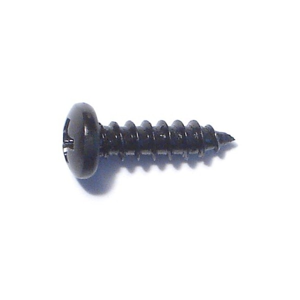 Midwest Fastener Sheet Metal Screw, 6 x 1/2 in, Black Steel Pan Head Phillips Drive, 40 PK